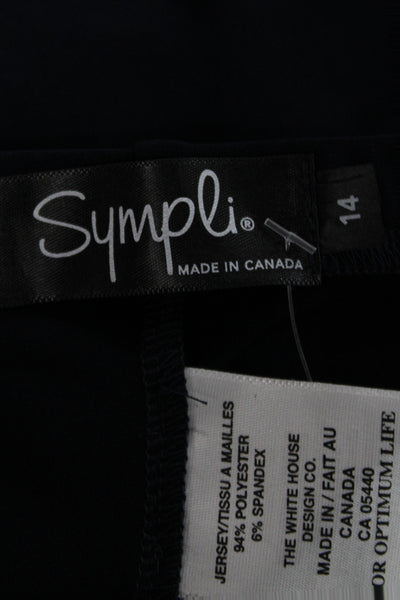 Sympli Womens Black Pull On Ankle Pants Plus Size 14
