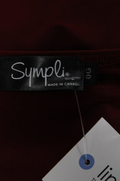 Sympli Womens Tunic Tank Red Scoop Neck Sleeveless Size L