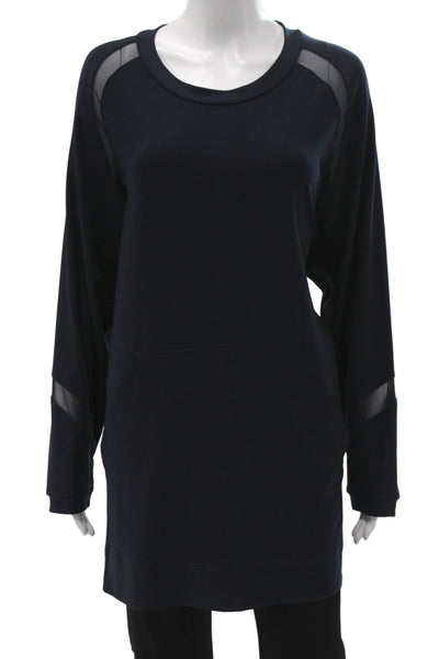 Sympli Women Tunic Black Long Sleeve Polyester Round Neck Size 16