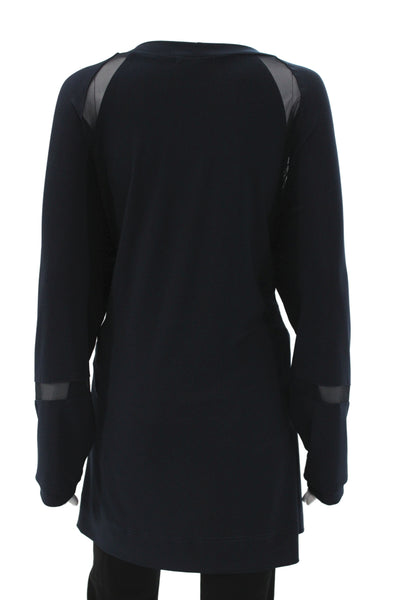 Sympli Women Tunic Black Long Sleeve Polyester Round Neck Size 16
