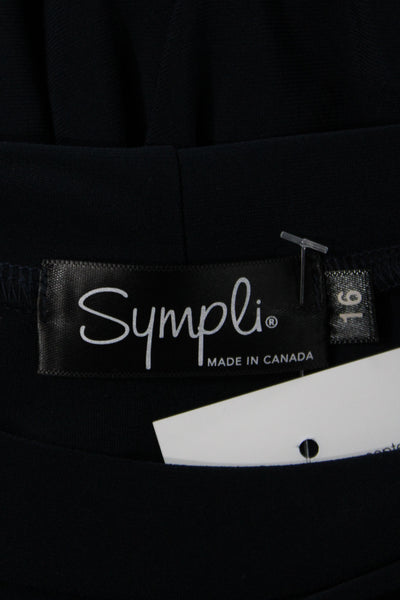 Sympli Women Tunic Black Long Sleeve Polyester Round Neck Size 16