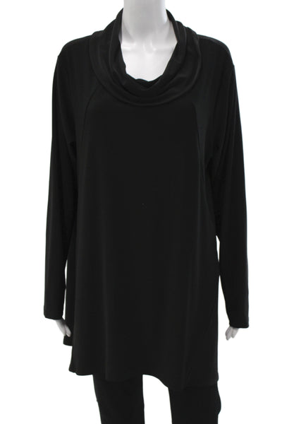 Sympli Women Tunic Cowl Neck Long Sleeve Black Polyester Size 16