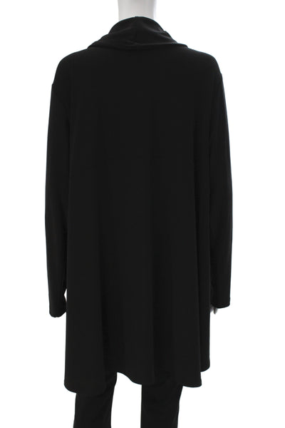 Sympli Women Tunic Cowl Neck Long Sleeve Black Polyester Size 16