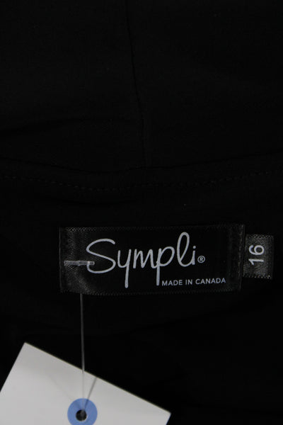 Sympli Women Tunic Cowl Neck Long Sleeve Black Polyester Size 16