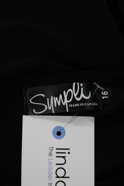 Sympli Women Tunic Blouse Scoop Neck 3/4 Sleeve Black Size 16
