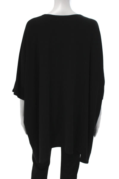 Sympli Women Tunic Blouse Black V-Neck 3/4 Sleeve Polyester Size 16