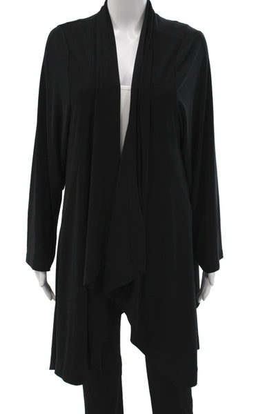 Sympli Womens Black Cowl Neck Cardigan Long Sleeve Polyester Minimalist Size 18
