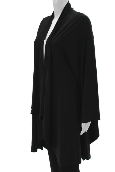 Sympli Womens Black Cowl Neck Cardigan Long Sleeve Polyester Minimalist Size 18