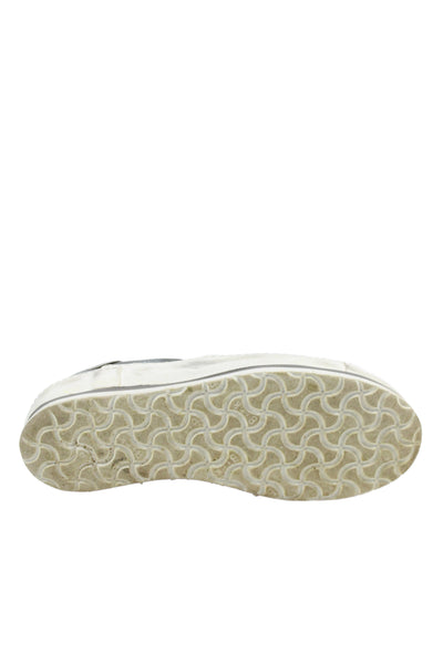 Philippe Model Womens Logo Shimmer Leather Platform Sneakers Silver Size 38