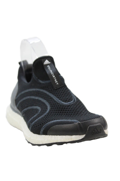 Adidas by Stella McCartney Womens Slip On Logo Knit Running Sneakers Black 8