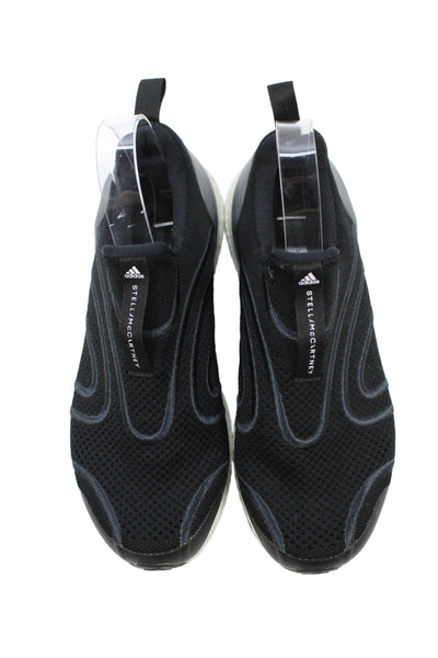 Adidas by Stella McCartney Womens Slip On Logo Knit Running Sneakers Black 8