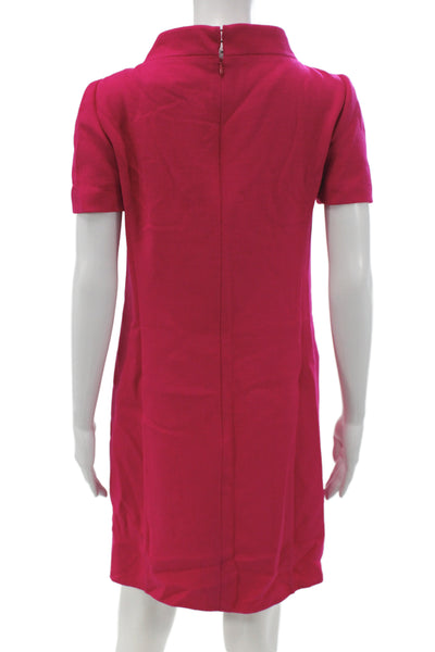 Carolina Herrera Women Pink Shift Dress Wool Size 4