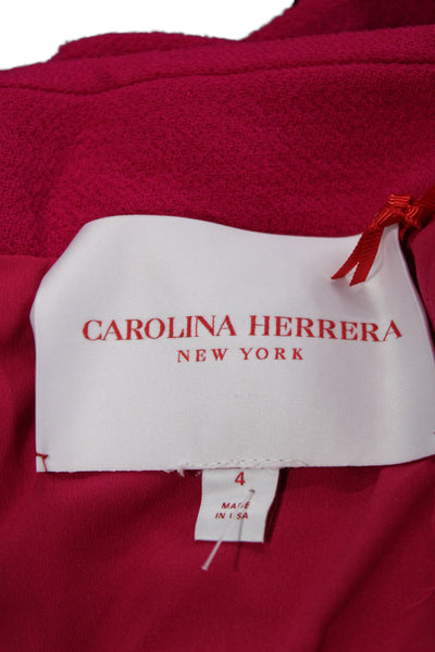 Carolina Herrera Women Pink Shift Dress Wool Size 4