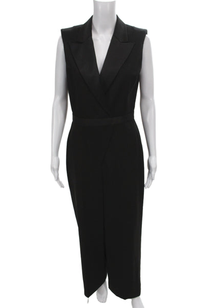 Whistles Womens Collared Sleeveless Jumpsuit Black Size 6