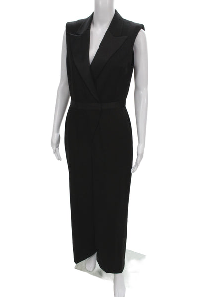 Whistles Womens Collared Sleeveless Jumpsuit Black Size 6