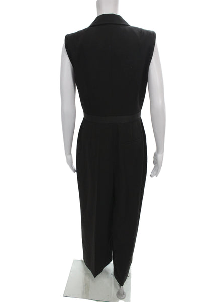 Whistles Womens Collared Sleeveless Jumpsuit Black Size 6
