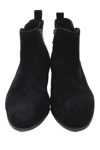 Jack Rogers Womens Leather Suede Ankle Boots Black Size 8.5