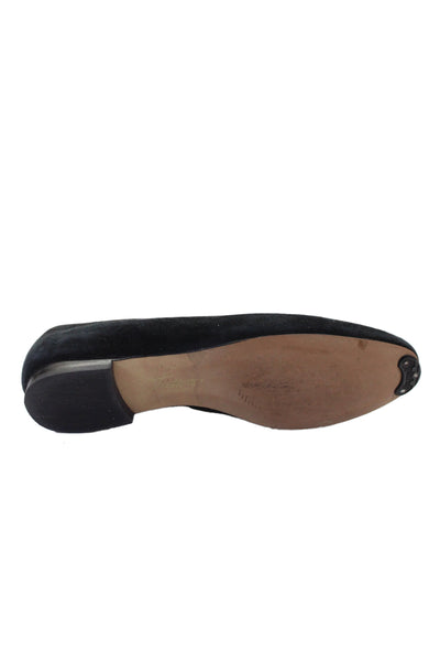 Trotters Women Leather Suede Bow Tie Heart Flats Black Size 9