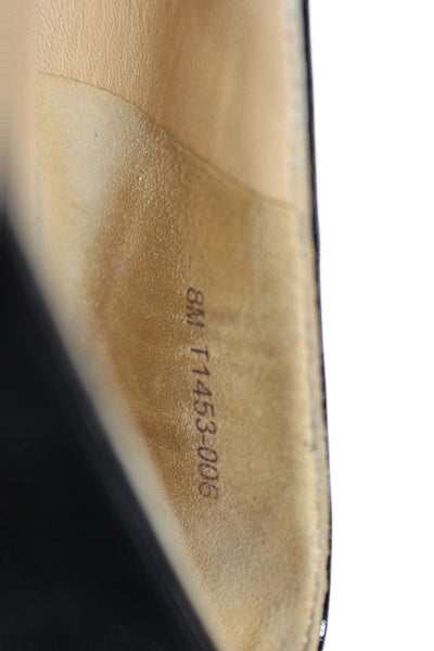 Trotters Women Leather Suede Bow Tie Heart Flats Black Size 9