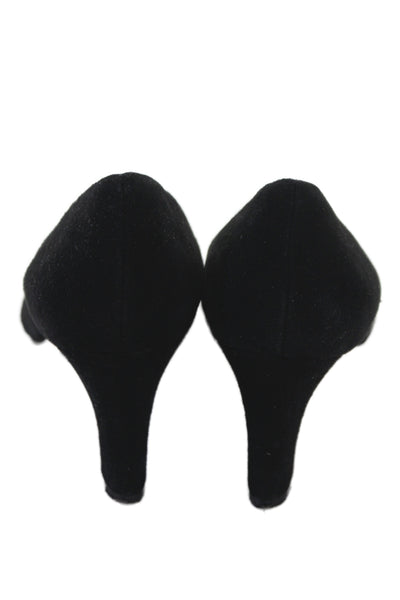 Ann Taylor Womens Suede Glitter Pump Heels Black Size 8