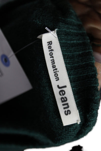 Reformation Women Green Recycled Cashmere Pullover Sweater Size S