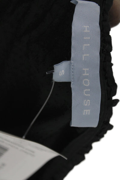 Hill House Women Fit & Flare Black Dress V-Neck Short Sleeve Size S
