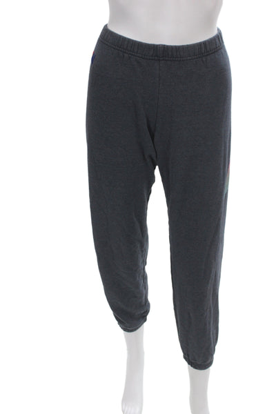 Aviator Nation Unisex Adults Jogger Pants Gray Lightning Bolt 50% Cotton Size S