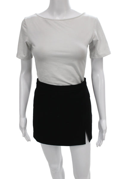 Babaton Womens Mini Skort Black Structured Fabric Zip Short Size 6