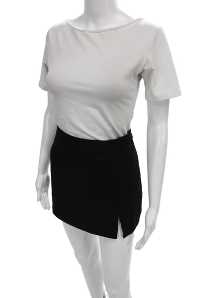 Babaton Womens Mini Skort Black Structured Fabric Zip Short Size 6