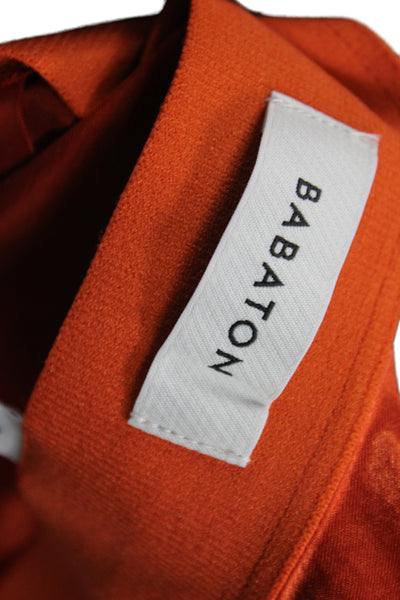 Babaton Women Orange Mini Skirt 100% Acetate Pull On Short Size 8