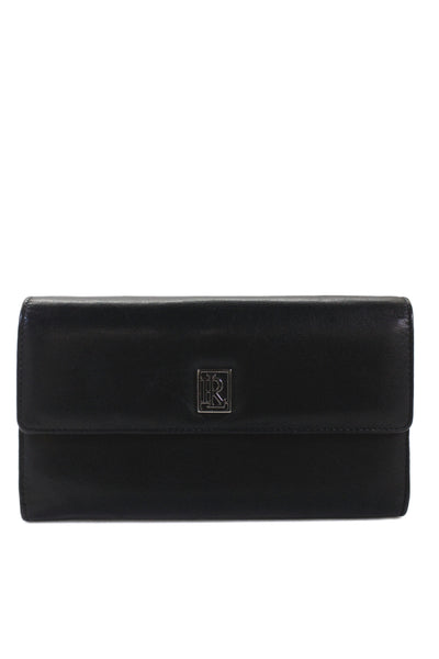 Ralph Lauren Unisex Adults Leather Multi-Compartment Tri-Fold Wallet Black