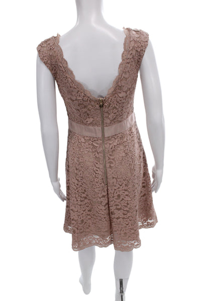 Liu JO Women Fit & Flare Floral Scoop Neck Sleeveless Pink Short Dress Size 42