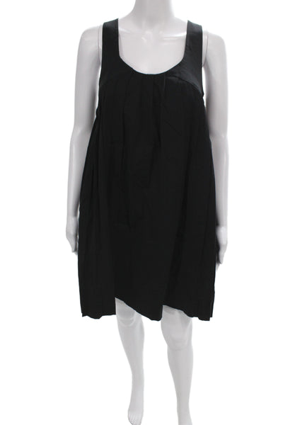 Club Monaco Women Shift Dress Black Scoop Neck Sleeveless Rayon Size 6