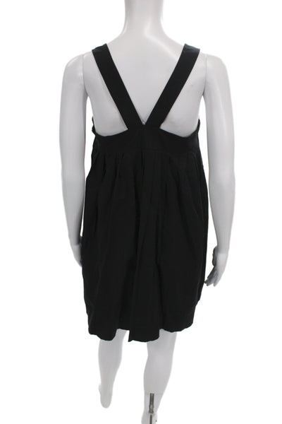 Club Monaco Women Shift Dress Black Scoop Neck Sleeveless Rayon Size 6