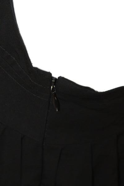Club Monaco Women Shift Dress Black Scoop Neck Sleeveless Rayon Size 6