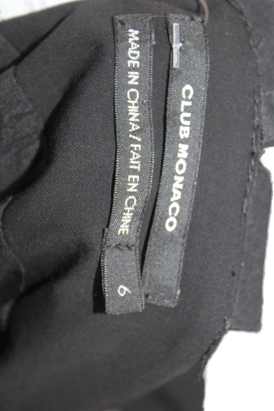 Club Monaco Women Shift Dress Black Scoop Neck Sleeveless Rayon Size 6