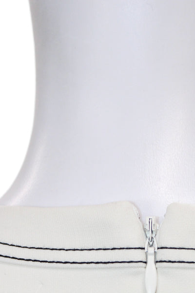 Cinq A Sept Womens Fit & Flare Ivory Dress Sleeveless Crew Neck Size 4