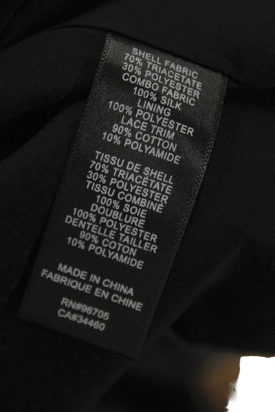 Rebecca Taylor Womens Black Shift Dress V-Neck Short Sleeve Size 2