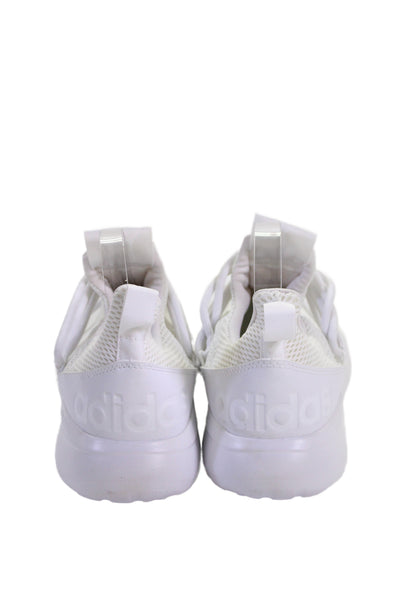 Adidas Mens Lace Up Back Logo Knit Low Top Running Sneakers White Size 11.5