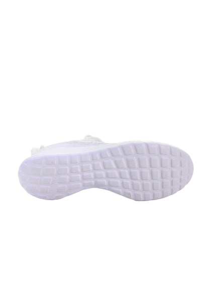 Adidas Mens Lace Up Back Logo Knit Low Top Running Sneakers White Size 11.5