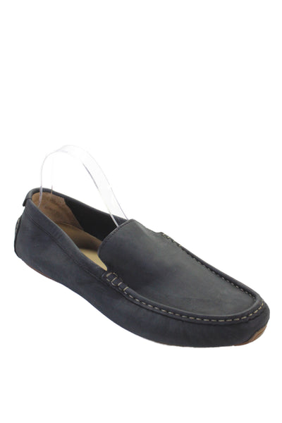 Cole Haan Mens Slip; On Round Toe Suede Loafers Black Size 11M