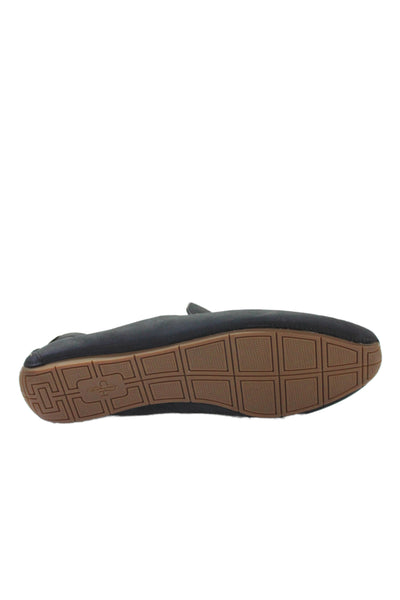 Cole Haan Mens Slip; On Round Toe Suede Loafers Black Size 11M