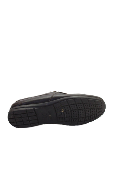 Geox Mens Slip On Round Toe Leather Logo Loafers Brown Size 43.5
