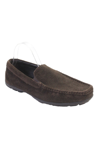 Geox Mens Slip On Square Toe Suede Loafers Brown Size 43