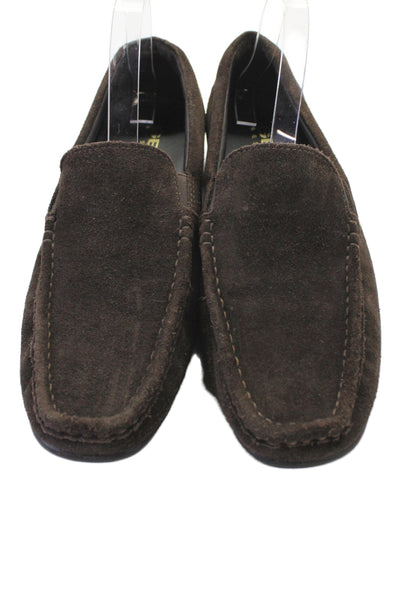 Geox Mens Slip On Square Toe Suede Loafers Brown Size 43