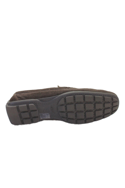 Geox Mens Slip On Square Toe Suede Loafers Brown Size 43