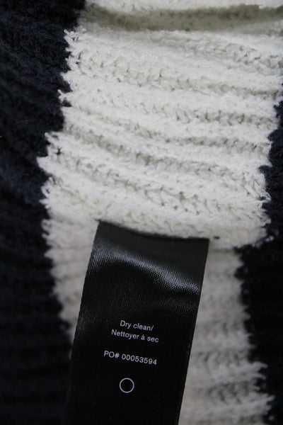 Rag & Bone Womens Hooded Striped Pullover Sweater Black Organic Cotton Size XS
