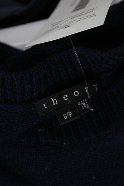 Theory Women Sweater Dress Blue Cashmere Long Sleeve Scoop Neck Size S