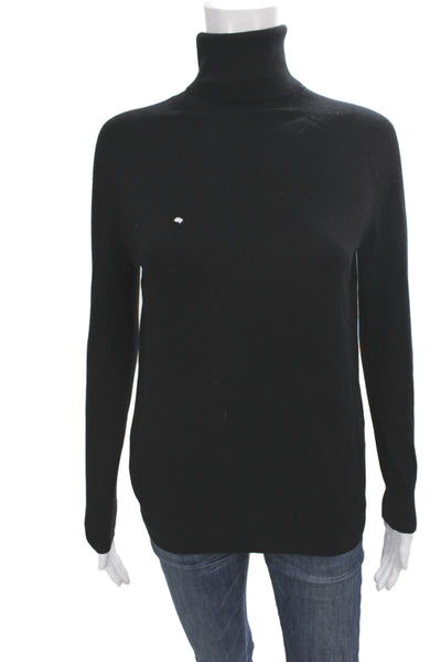 Theory Womens Black Turtleneck Pullover Sweater 98% Wool Long Sleeve Size S
