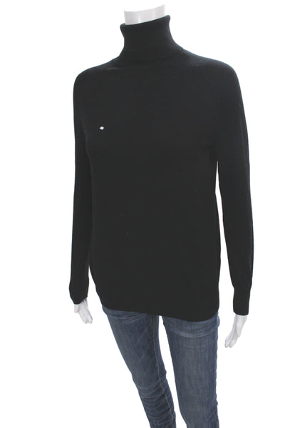 Theory Womens Black Turtleneck Pullover Sweater 98% Wool Long Sleeve Size S